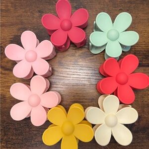 Colorful Flower Hair Clips Set